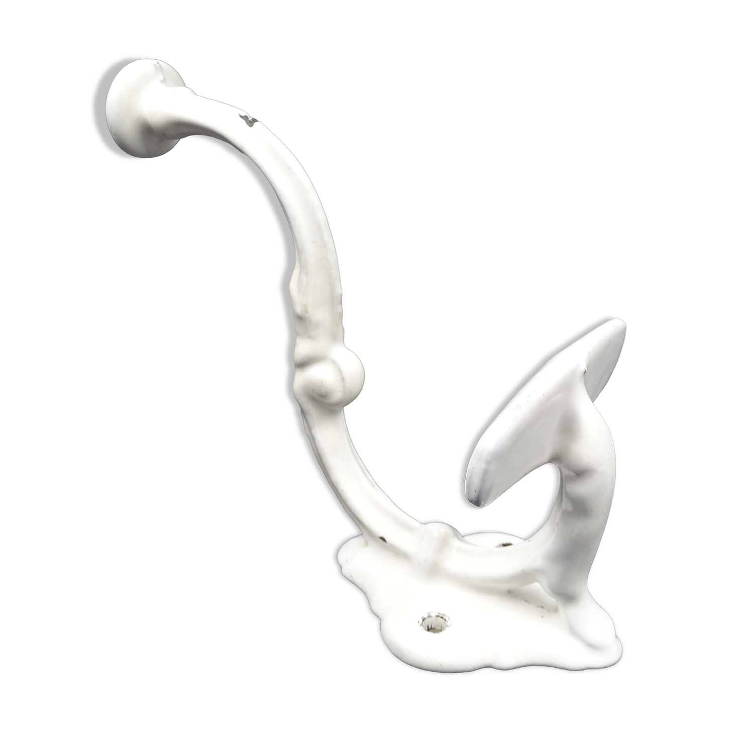 Old white enamelled metal patère