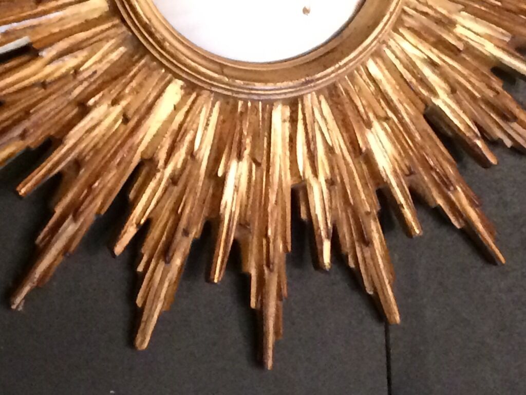 Mirror golden sun 49 cm " hollywood regency "