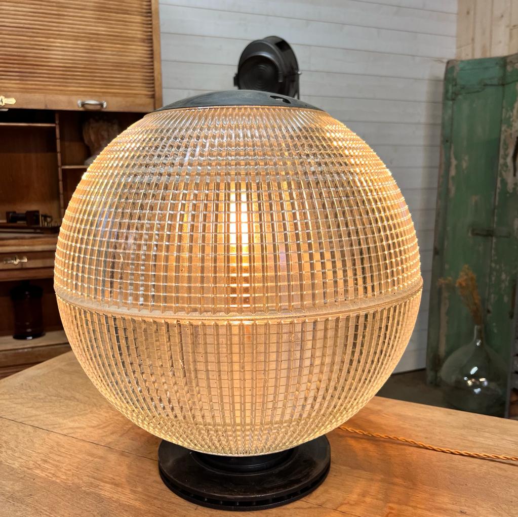 Patented Holophane glass prism ball 1950