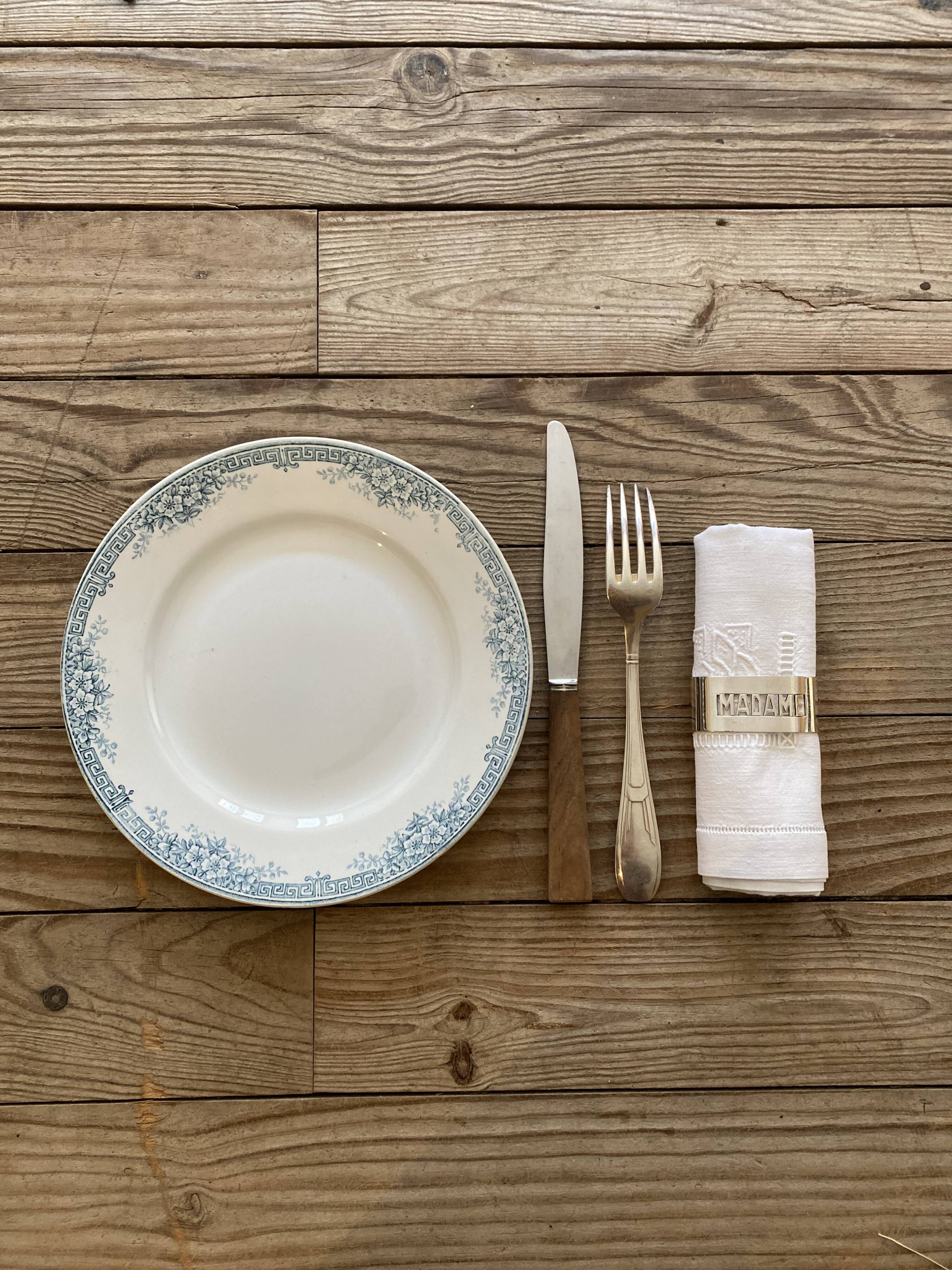 Silver metal towel ring "Madame" - "Sir"