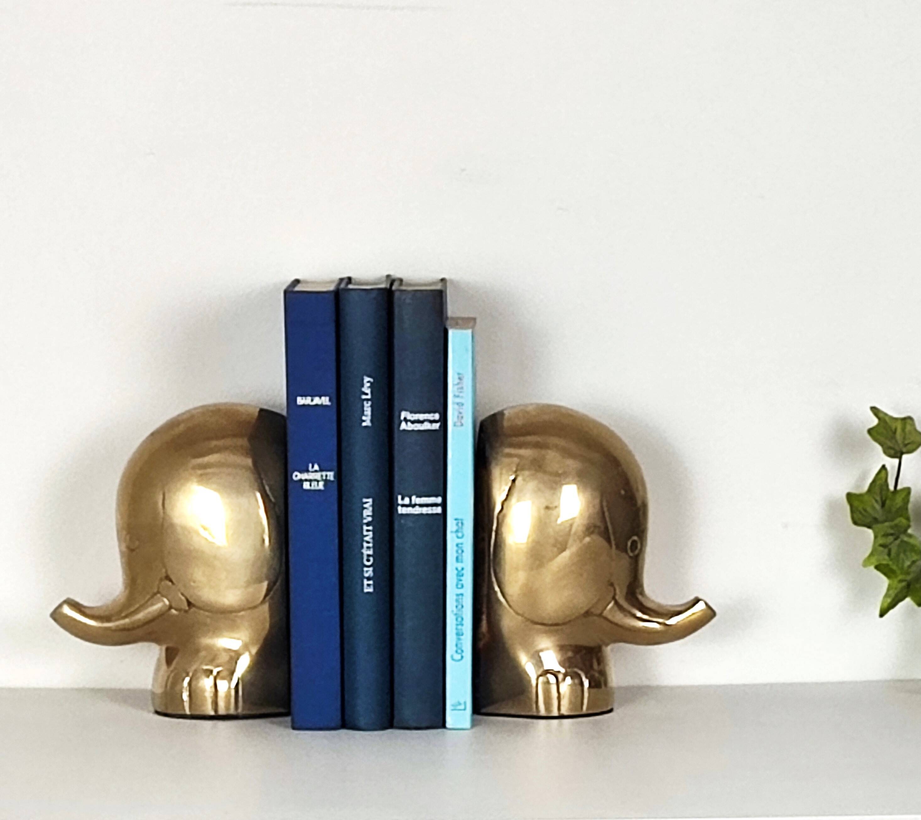 Brass “elephants” bookends