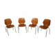 Lot of 4 chairs in teak 60's