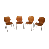 Lot of 4 chairs in teak 60's