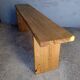 Solid patinated wood bench 140cm
