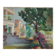 Painting view of Paguera Balearic Islands oil on canvas signed 1961