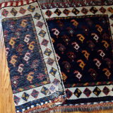 Ancient  carpet Persian Luri 58cm x 91cm 1890 s