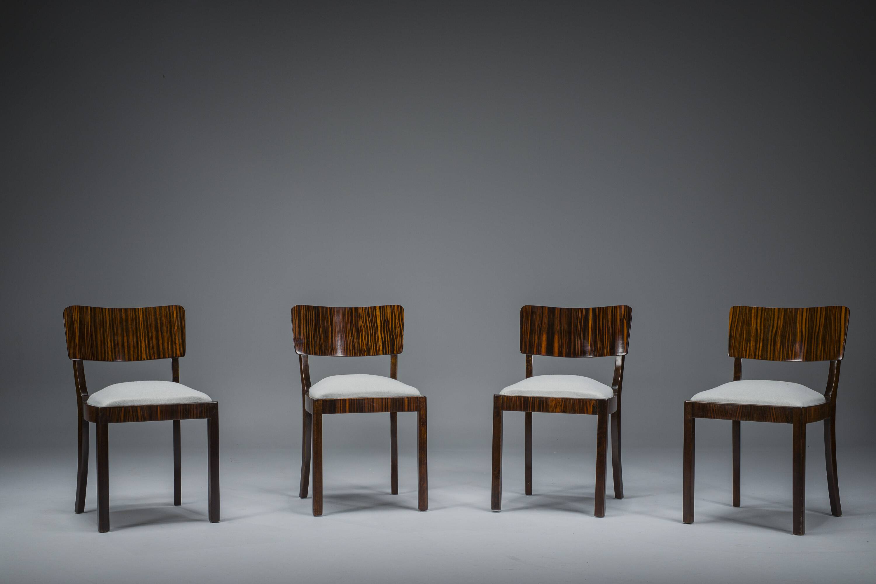 Art Deco Makassar dining chairs, 1930s, set of 4