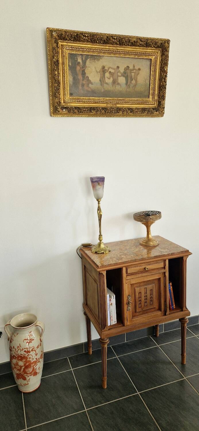 Louis XVI style wood and marble furniture