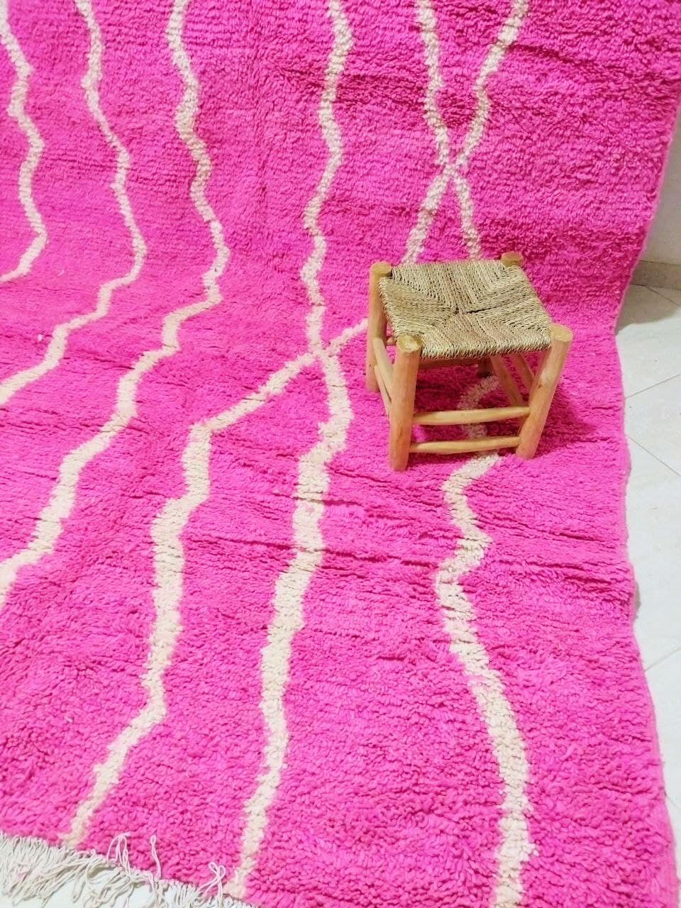 Pink berber azilal carpet 300 x 190 cm