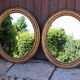 Pair of oval mirrors from the Louis Philippe period in gilded wood.