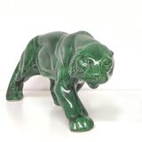 Panther green earthenware Art Deco 1930
