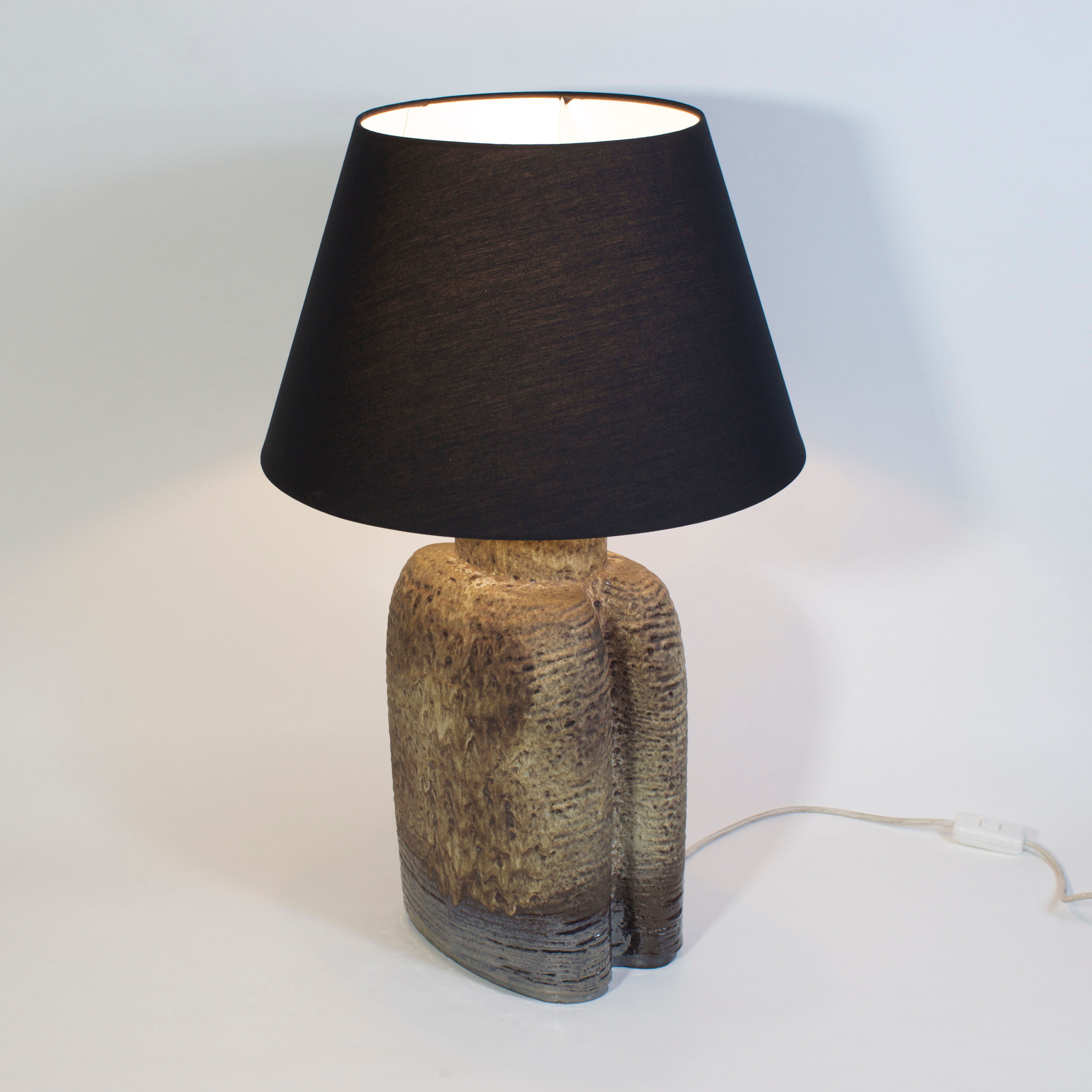 Vintage ceramic lamp and enamel by Kaiser Leuchten, Germany 1969