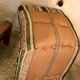 Armchair and vintage ottoman 1960-80 Sweden brutalism