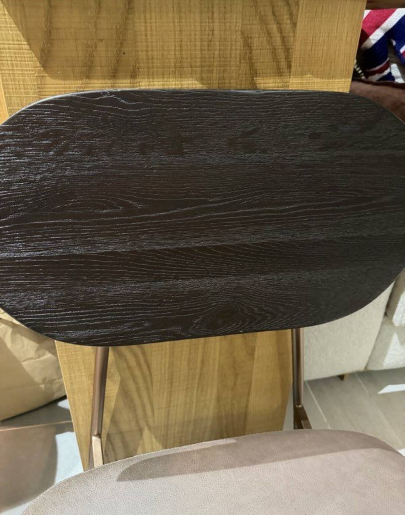 Low armchair Tikammon in solid oak