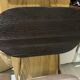 Low armchair Tikammon in solid oak