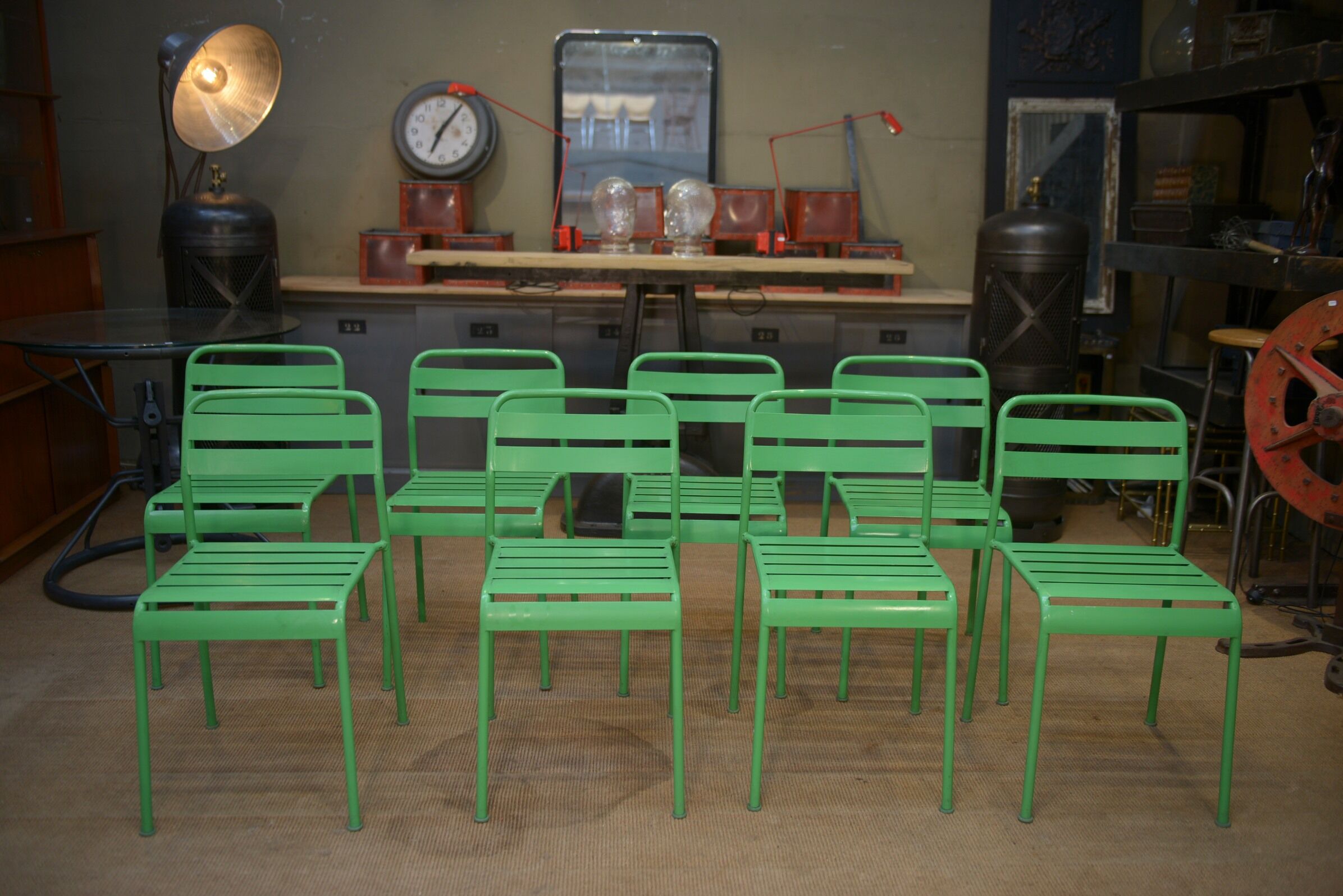 Stackable metal garden chairs