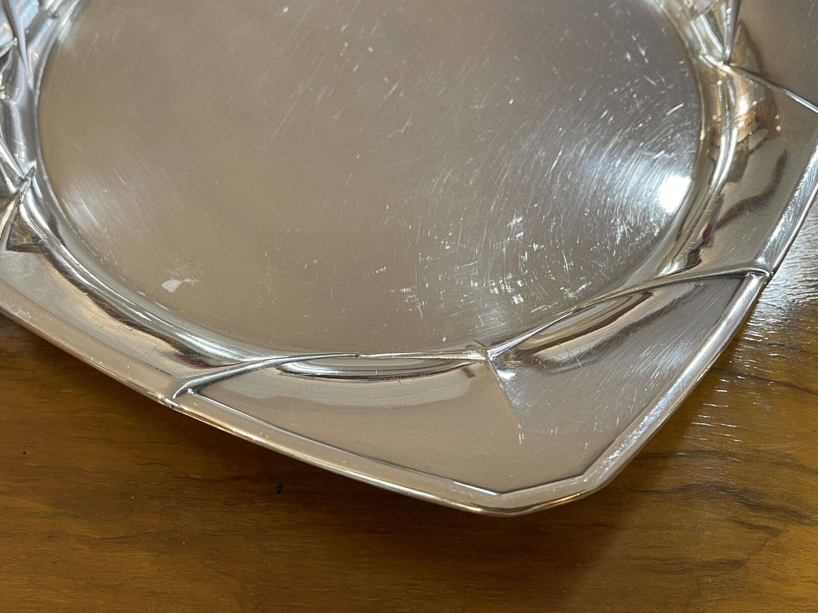 CHRISTOFLE silver metal tray - 23x23cm