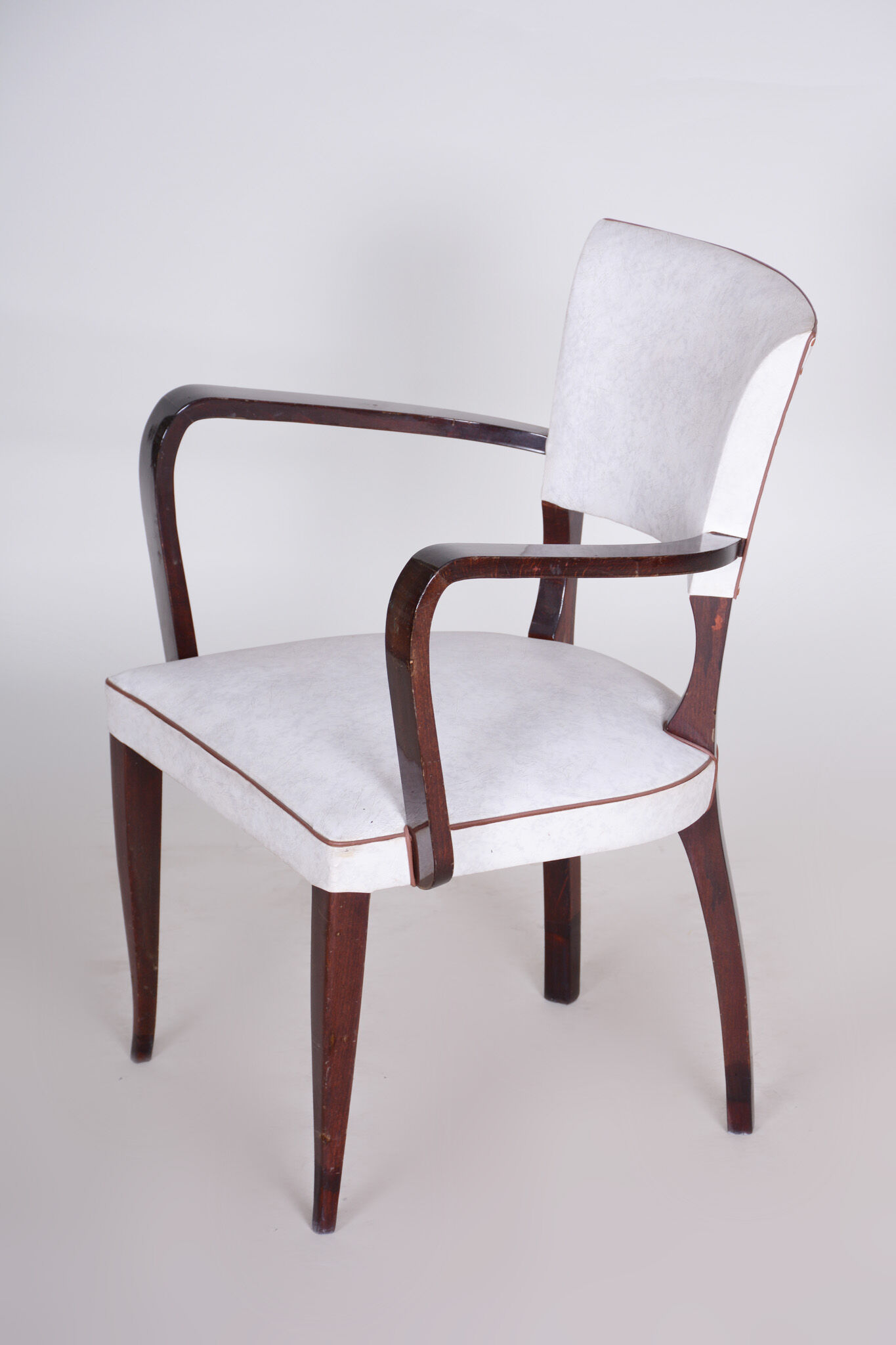 White Artificial leather armchair - 1930s France