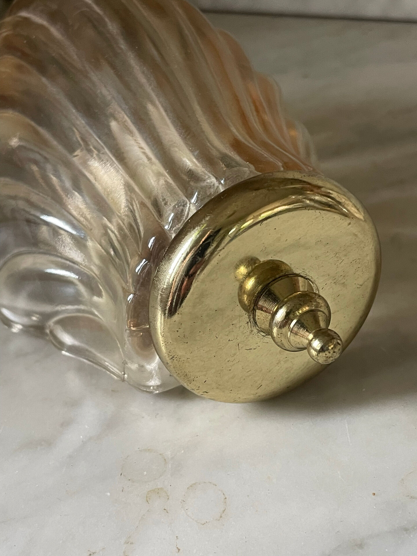 Vintage smoked glass shell wall light