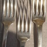 3 forks solid silver 1st title, bets, goldsmith's punch dutrévis t.v.