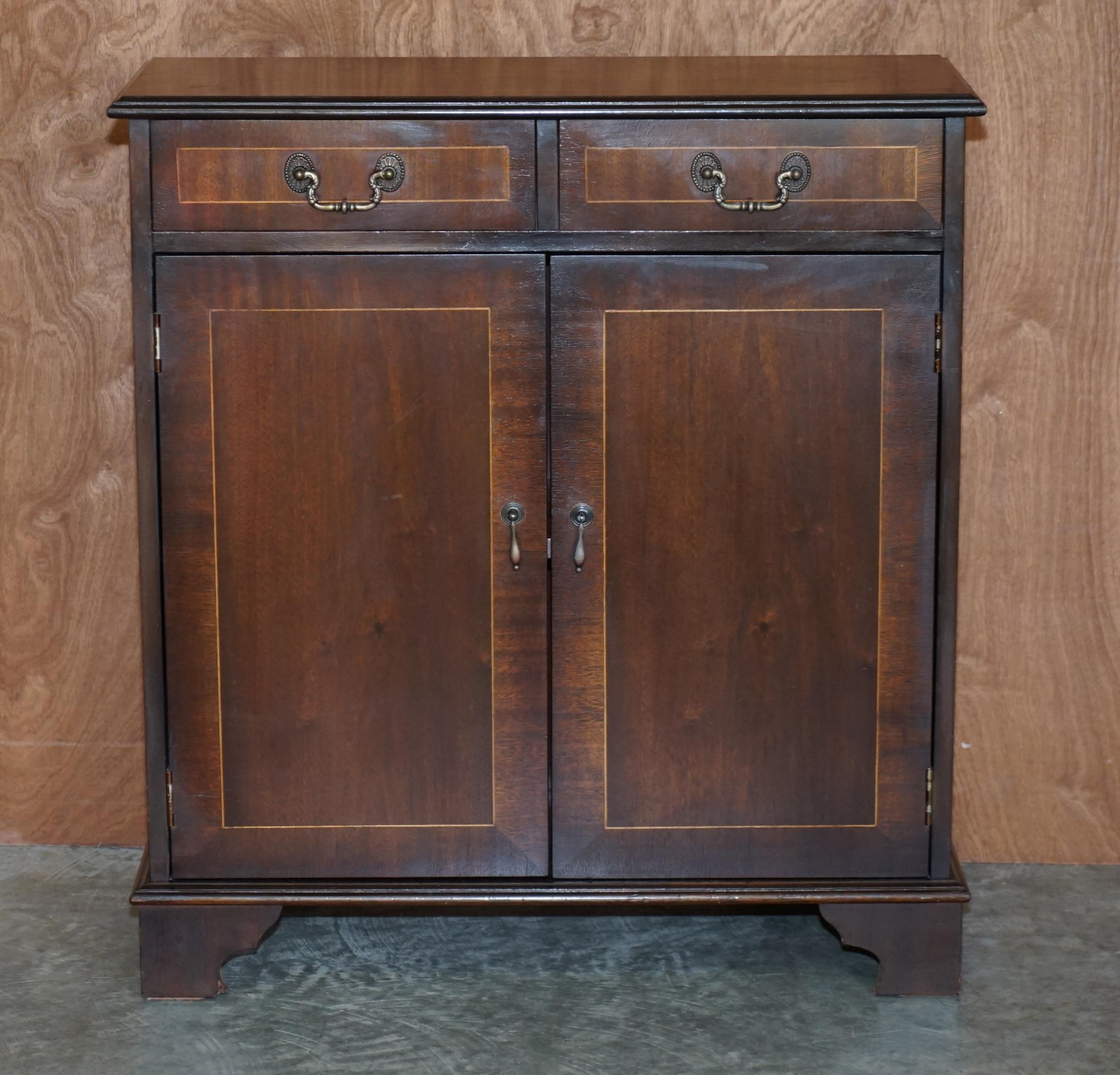 Vintage mahogany library in Art Deco style with two drawers.