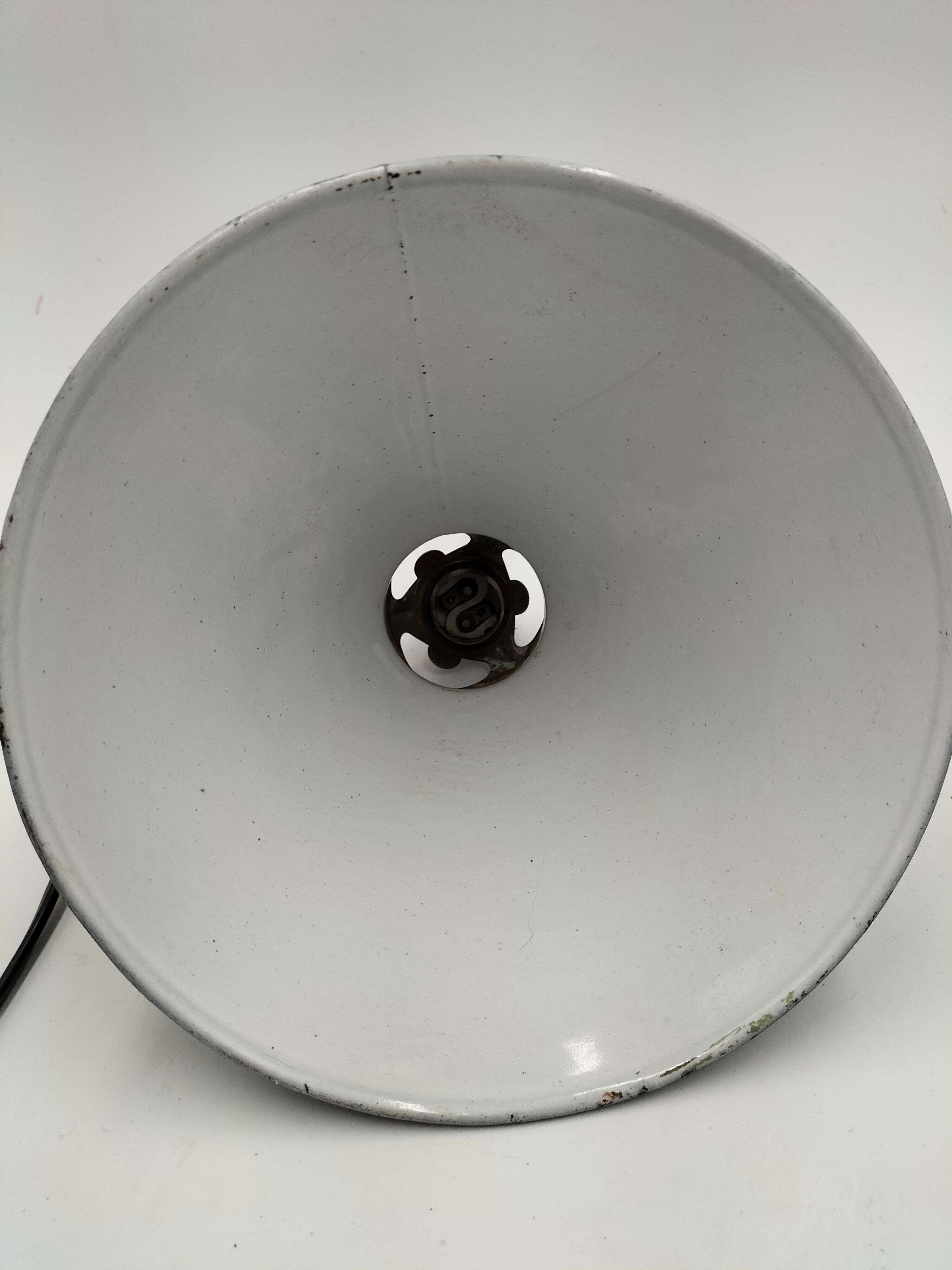 Old enamelled sheet metal lamp