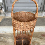 Rattan basket basket with storage racks for bottles