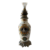 Pied de lampe en faience de gien décor renaissance 1876