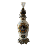 Pied de lampe en faience de gien décor renaissance 1876