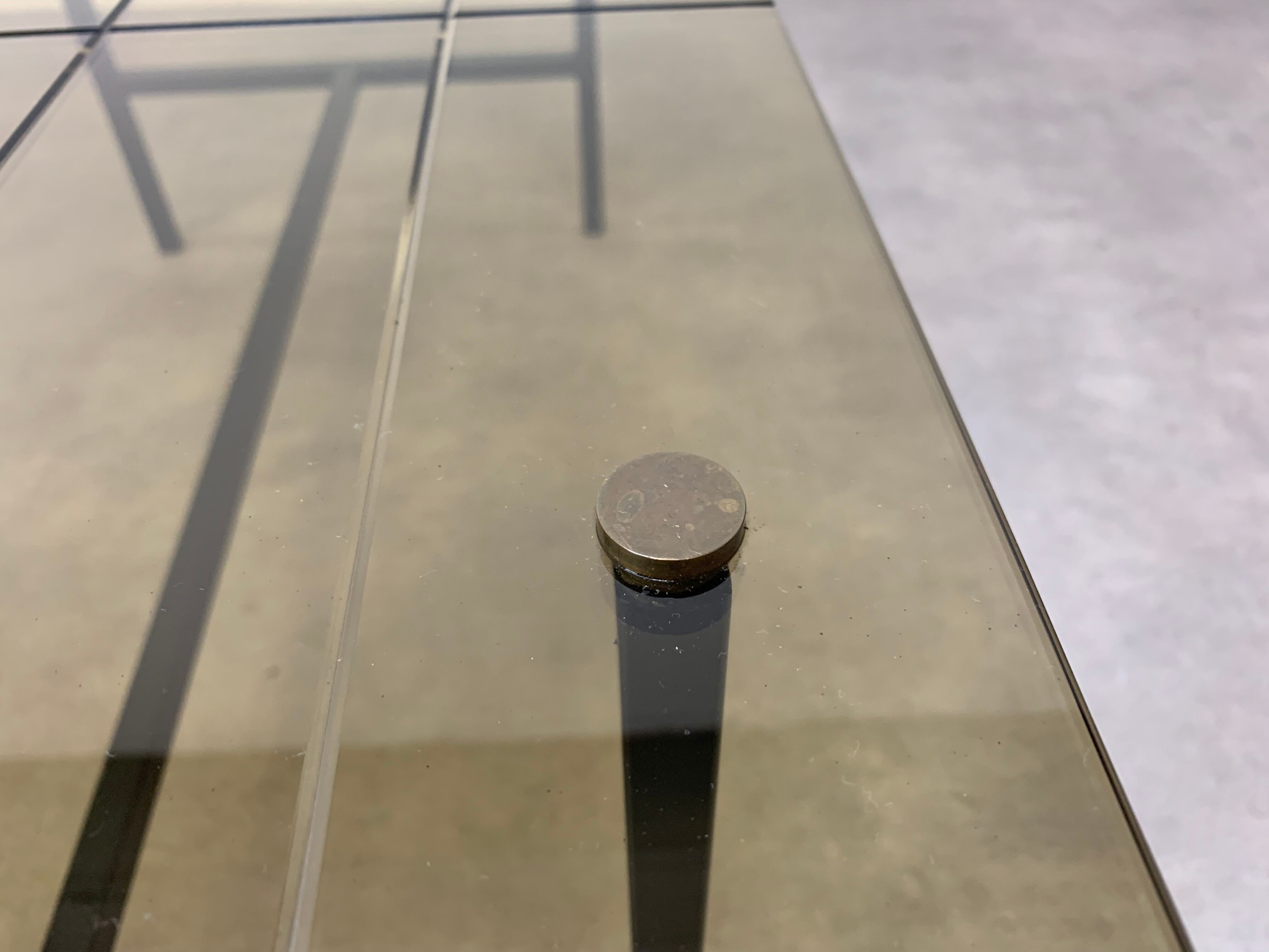 Coffee table metal and glass, 50s