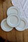 4 vintage porcelain dessert plates - Double blue borders - Bistro style