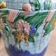 Antique Victorian Art Majolica Earthenware Cheese Cover with Dish