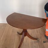 Antique table with wrought iron leg