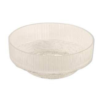 Ribbed glass "Topaz" bowl by John Clappison for Ravenhead, England 1970s.