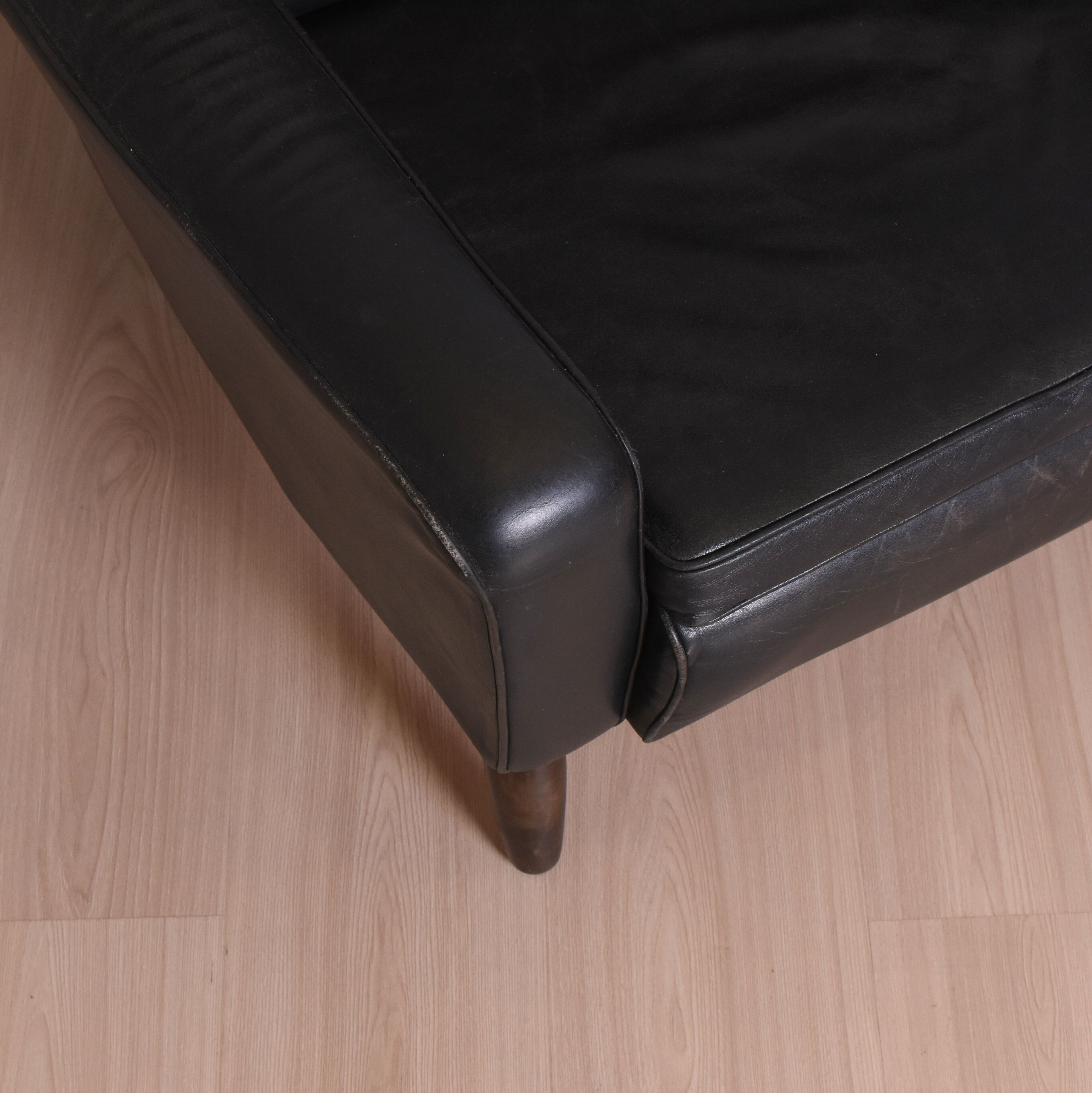 Scandinavian leather armchair, 1960s