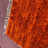 Large Beni Ouarain Rug 260x260 cm – Vibrant Orange Wool, Unique Piece