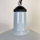 Lampe à suspension industrielle en émail bleu clair, années 1960
