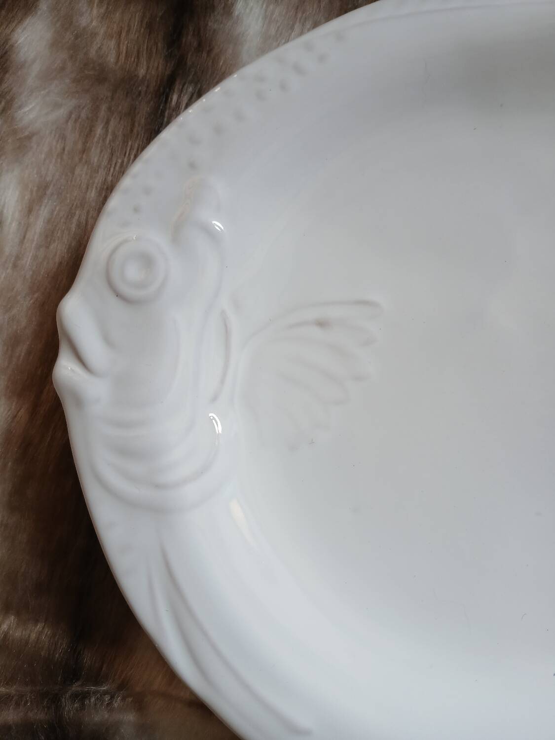 12 flat plates in earthenware/fish