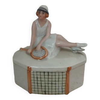 Art-Deco tennis porcelain box