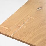 Solid oak dining table, seats 8 people.