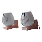 Paire appliques vintage opaline enfant