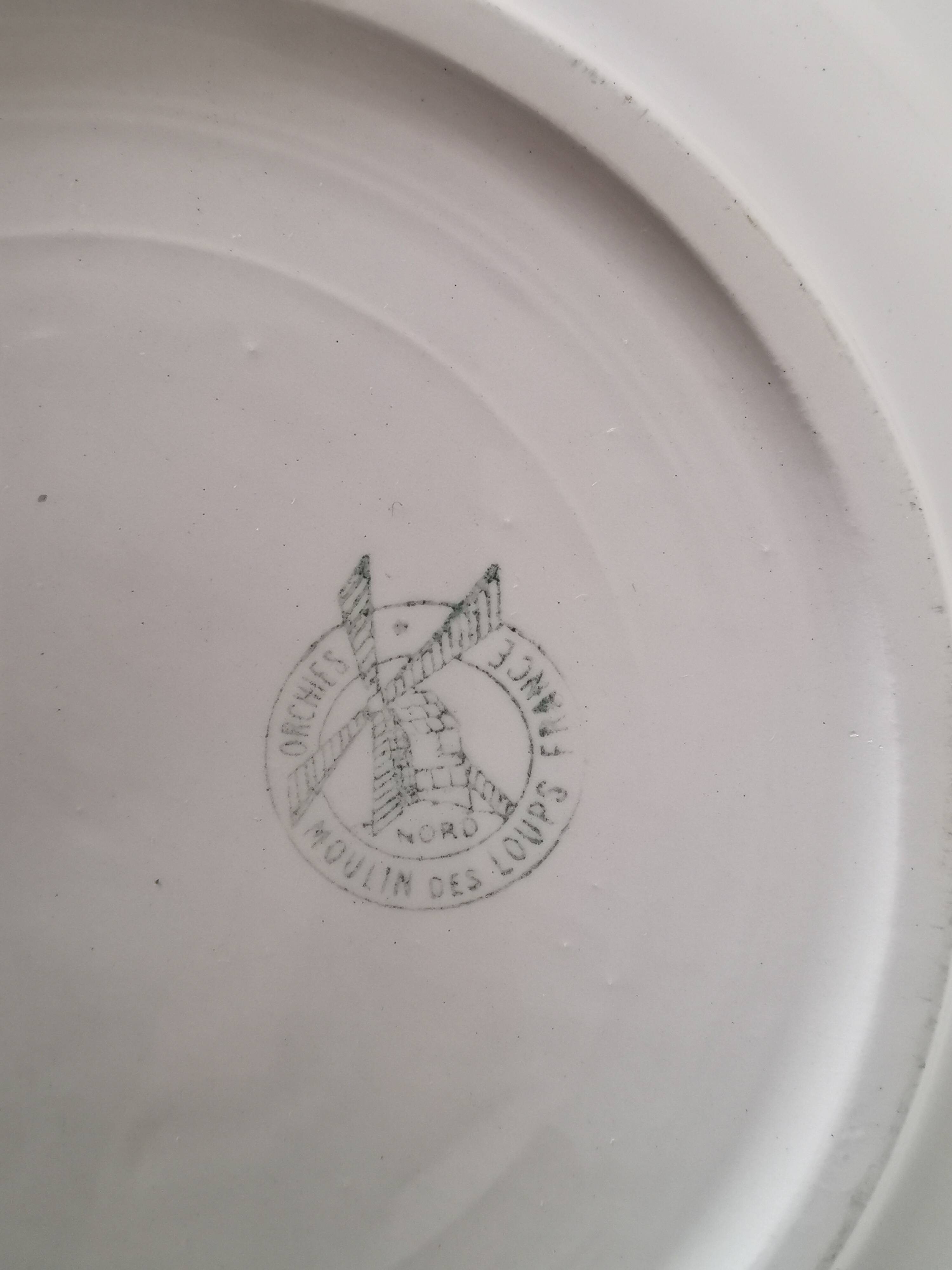 hollow dish Moulin des Loups green tiles