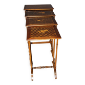 Set of Four Nesting Tables in Flower Marquetry circa 1900