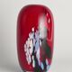 Vase en verre artistique rouge cerise unique par Mikael Axenbrant, Suède 1990