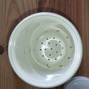 Vintage ceramic sugar bowl with fruit decoration – 1950s
