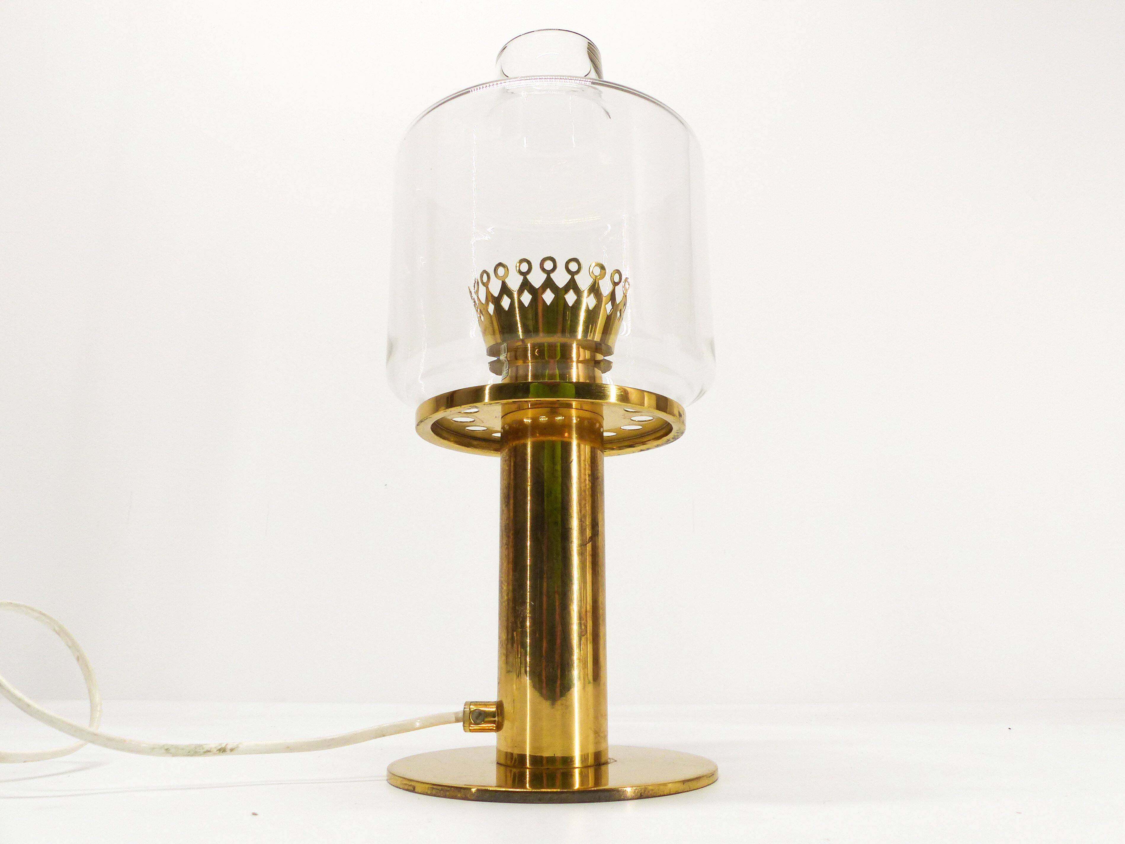 Scandinavian lamp Hans-Agne Jakobsson brass and glass B 102