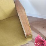 Fauteuil cube cantilever vintage années 50-60 vert anis