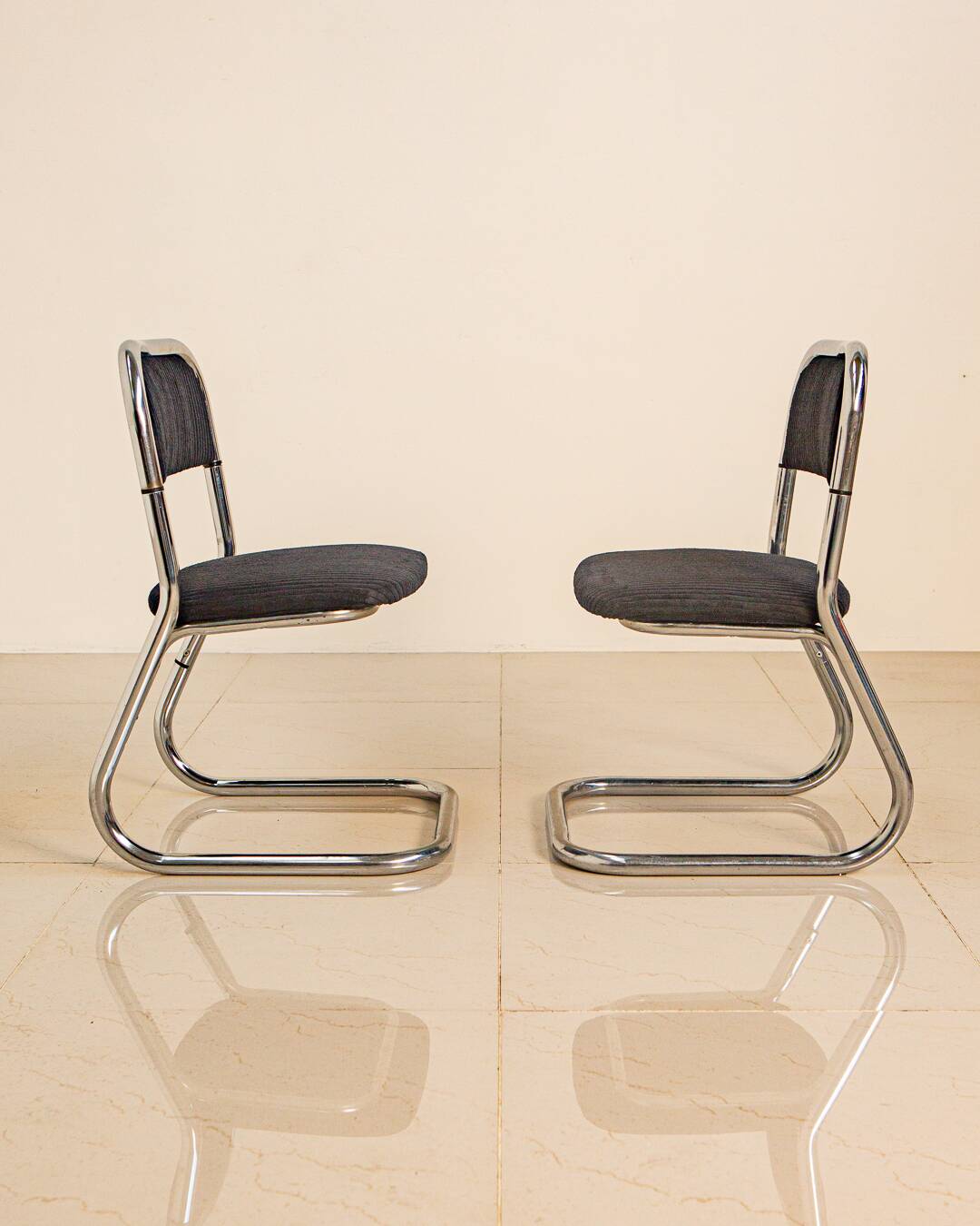 Set of 6 70's Italian tubular chairs