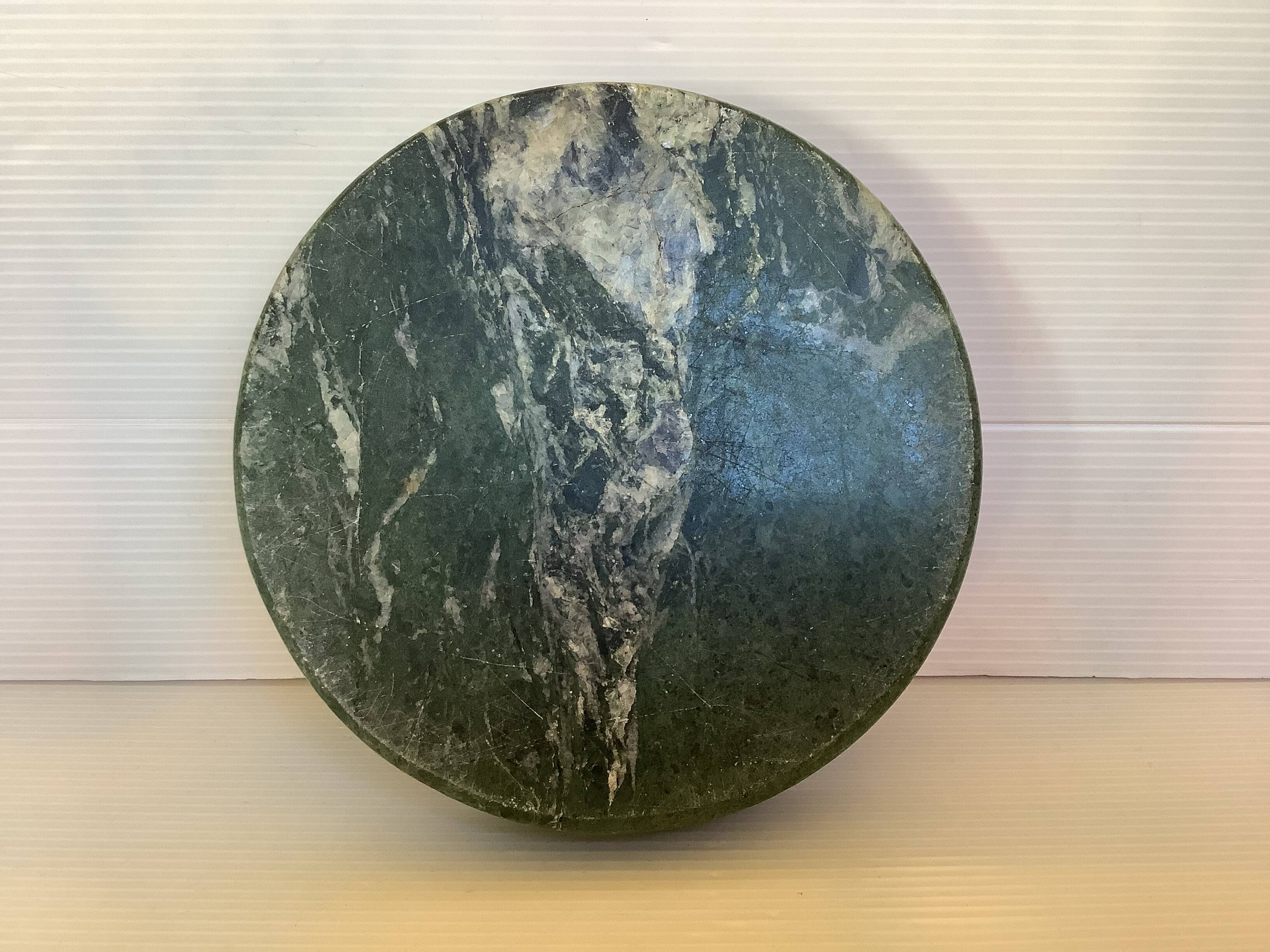 Empty green marble ashtray pocket