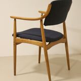Chaise scandinave 1960 accoudoirs incurvés